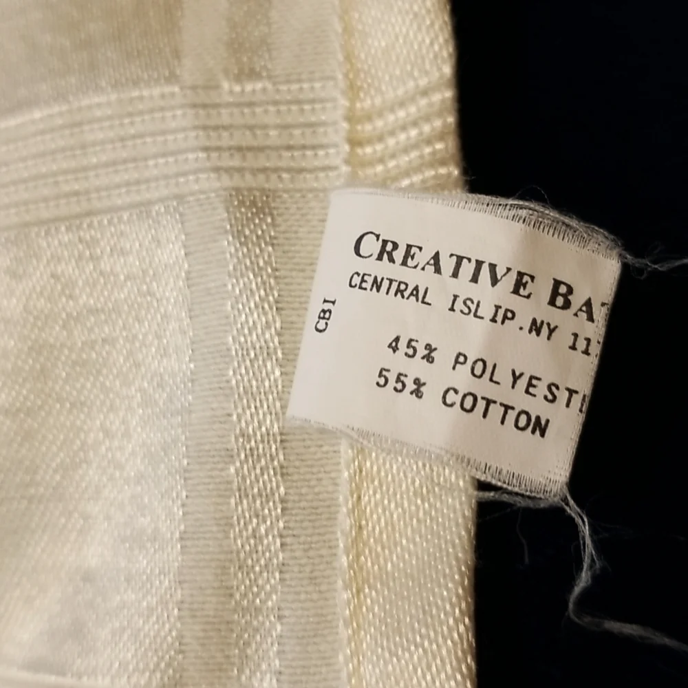 Neutral Cream Textured Stripe Shower Curtain